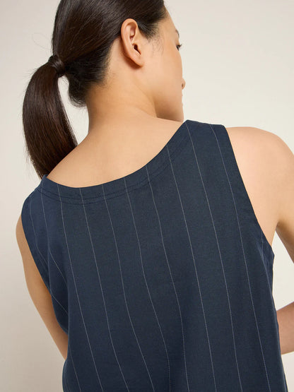 Midnight and Off White Tank Top