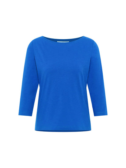 Lapis Boat Neck top with 3/4 Sleeves
