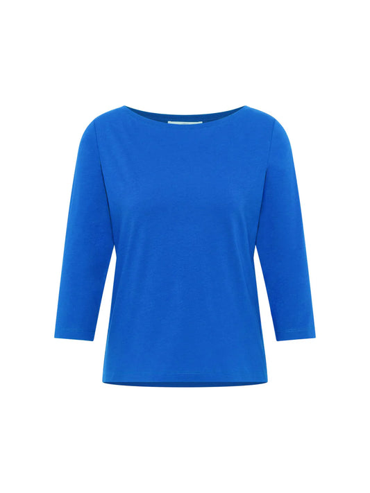 Lapis Boat Neck top with 3/4 Sleeves