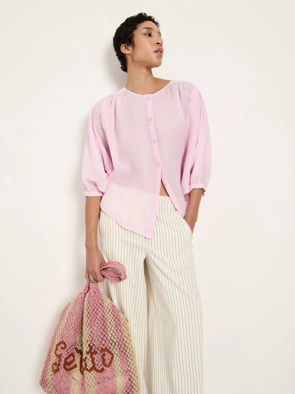 Orchid Blouse with Gathers