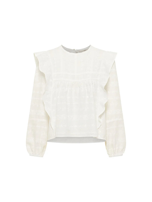 White Embroidered Blouse