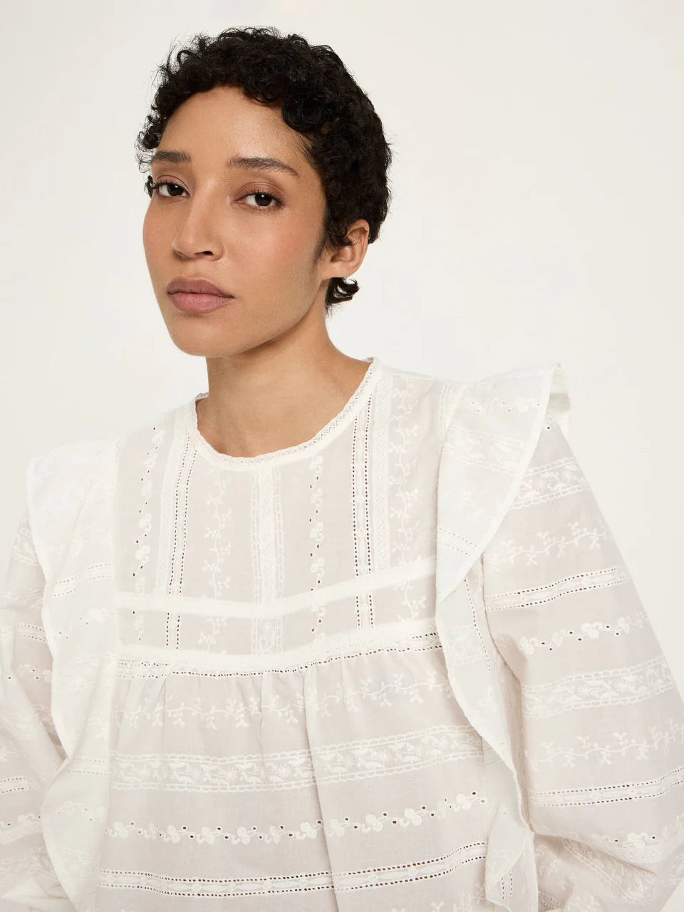 White Embroidered Blouse