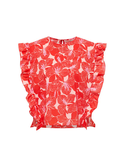 Print Bloom Skirt Onyx Red