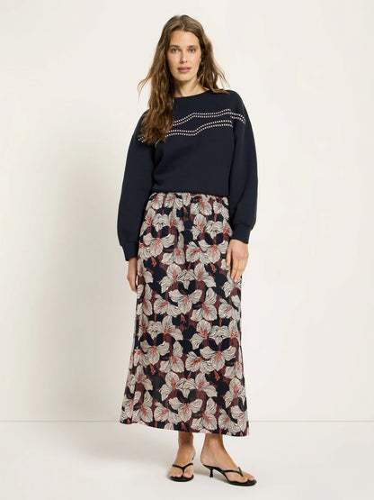 Print Bloom Skirt Onyx