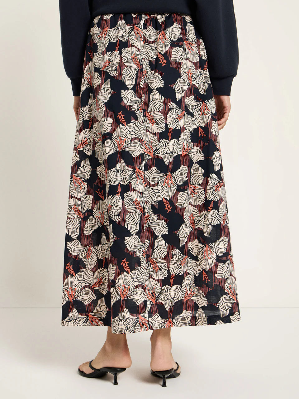 Print Bloom Skirt Onyx