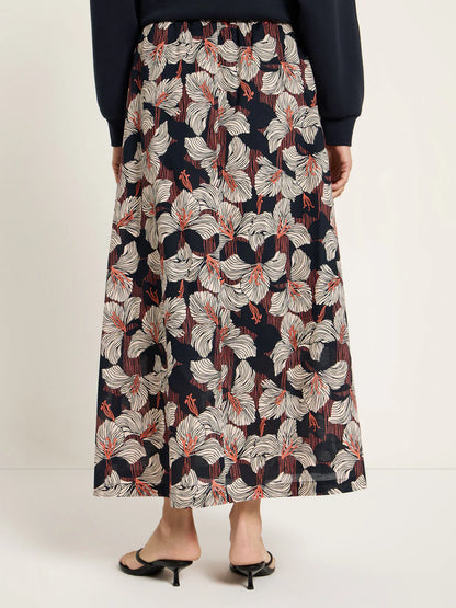 Print Bloom Skirt Onyx