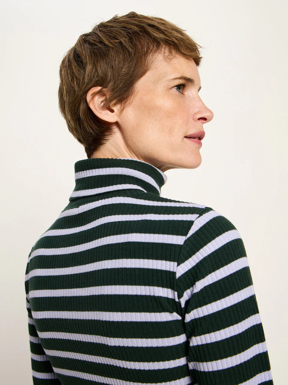 Ribbed Turtleneck Shirt Forest & Lupine