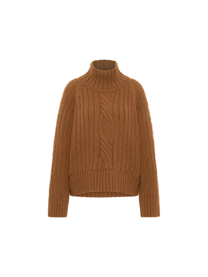 Oversized Ribbed Jumper Brown