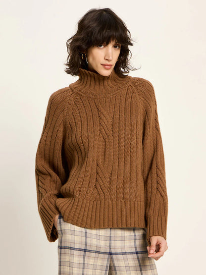 Oversized Ribbed Jumper Brown