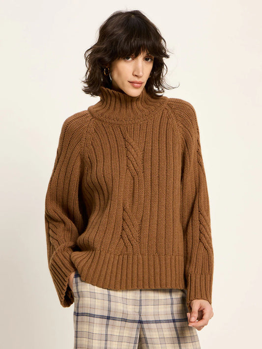 Oversized Ribbed Jumper Brown