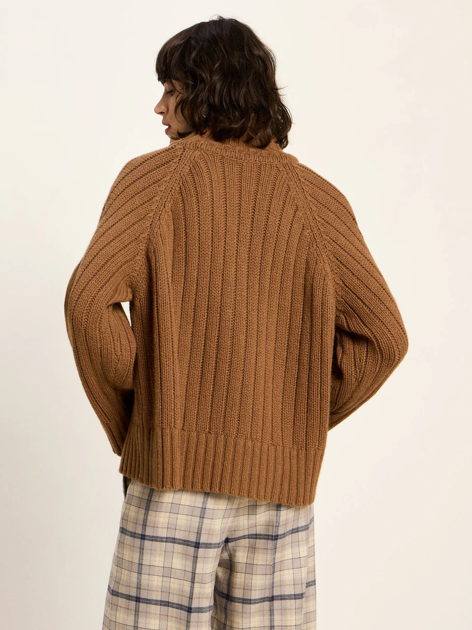 Oversized Ribbed Jumper Brown