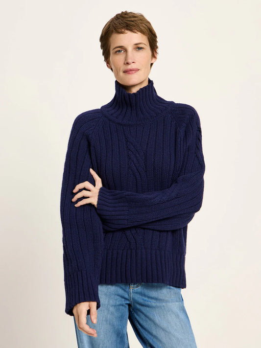 Oversized Ribbed Jumper Purple Blue Melange