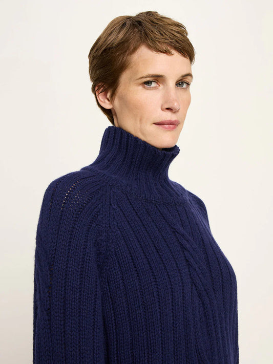 Oversized Ribbed Jumper Purple Blue Melange