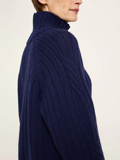 Oversized Ribbed Jumper Purple Blue Melange