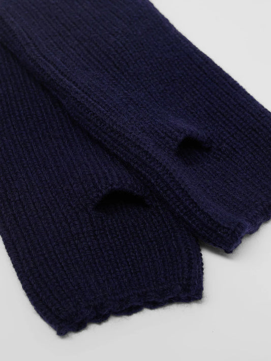 Fingerless Gloves Purple Blue Melange