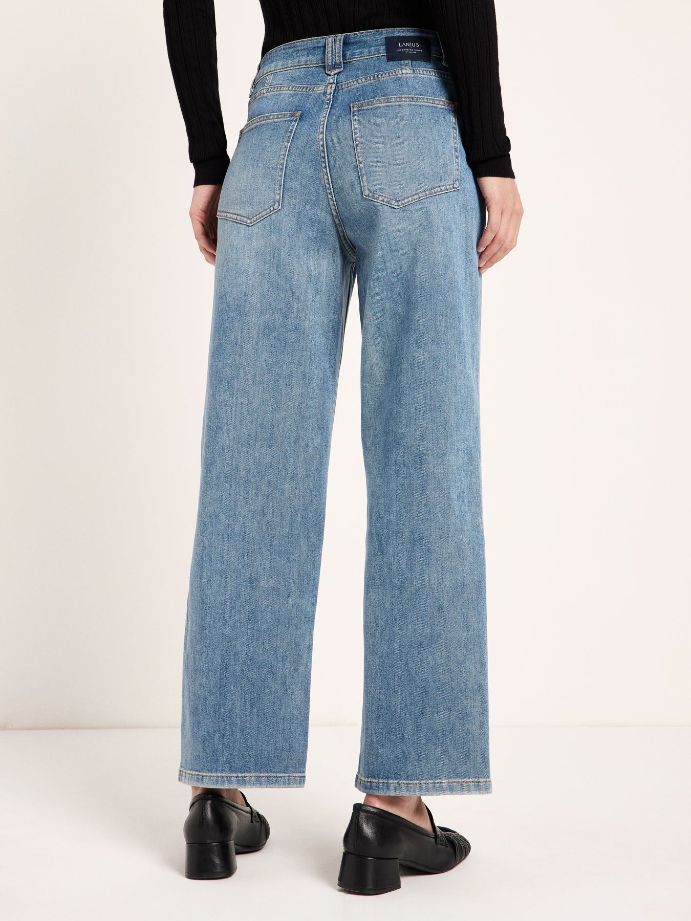 Straight Leg Jeans "SAGE" Stonewash Blue Denim