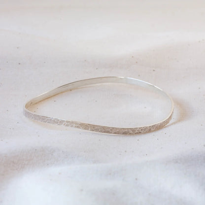 Aquila - Thin Hammered Silver Bracelet