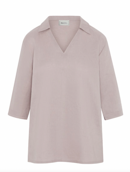 Lizzie Collared Top 100% Linen Poldark