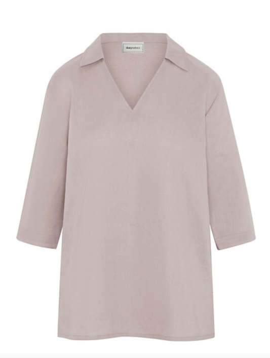 Lizzie Collared Top 100% Linen Poldark
