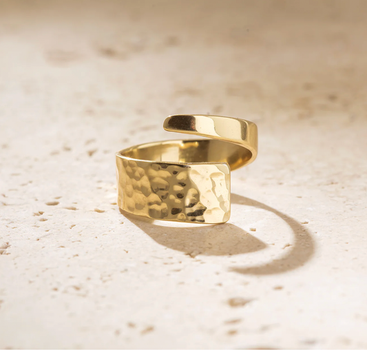 Aquila - Agonda Hammered Gold Wrap Ring