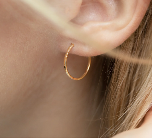 Agonda Extra Small Hammered Hoops Gold