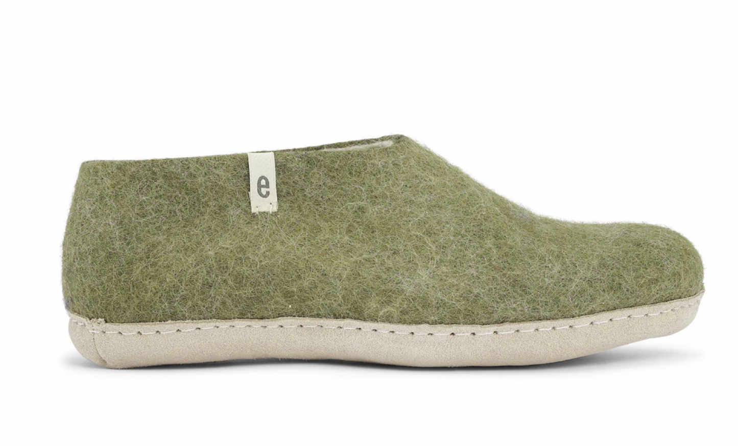 Wool Slipper Shoe | Moss Green