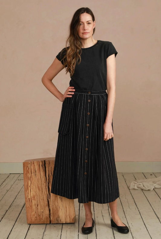 Black Stripe Stitch Ruth Skirt