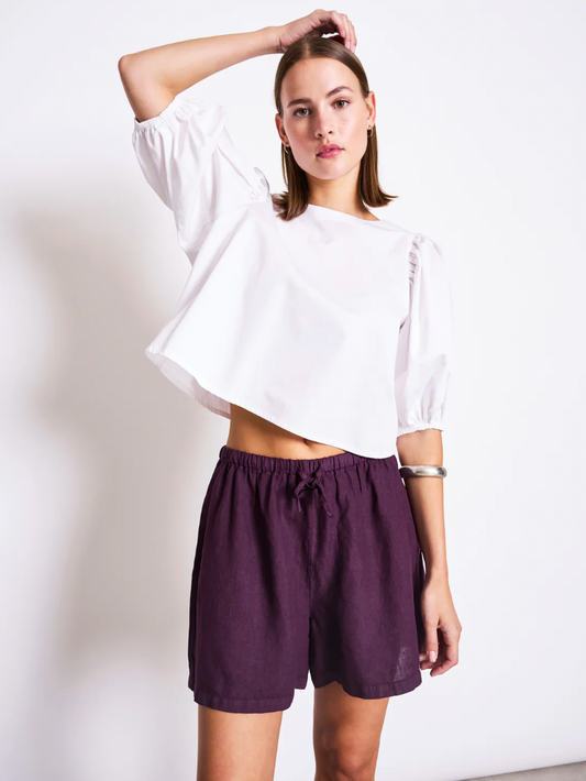 Linen Drawstring Shorts Skagen Cherry Lacquer