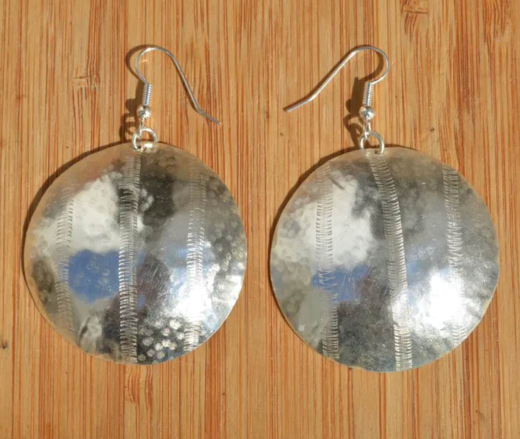 Silver Plated Large Circle Earrings