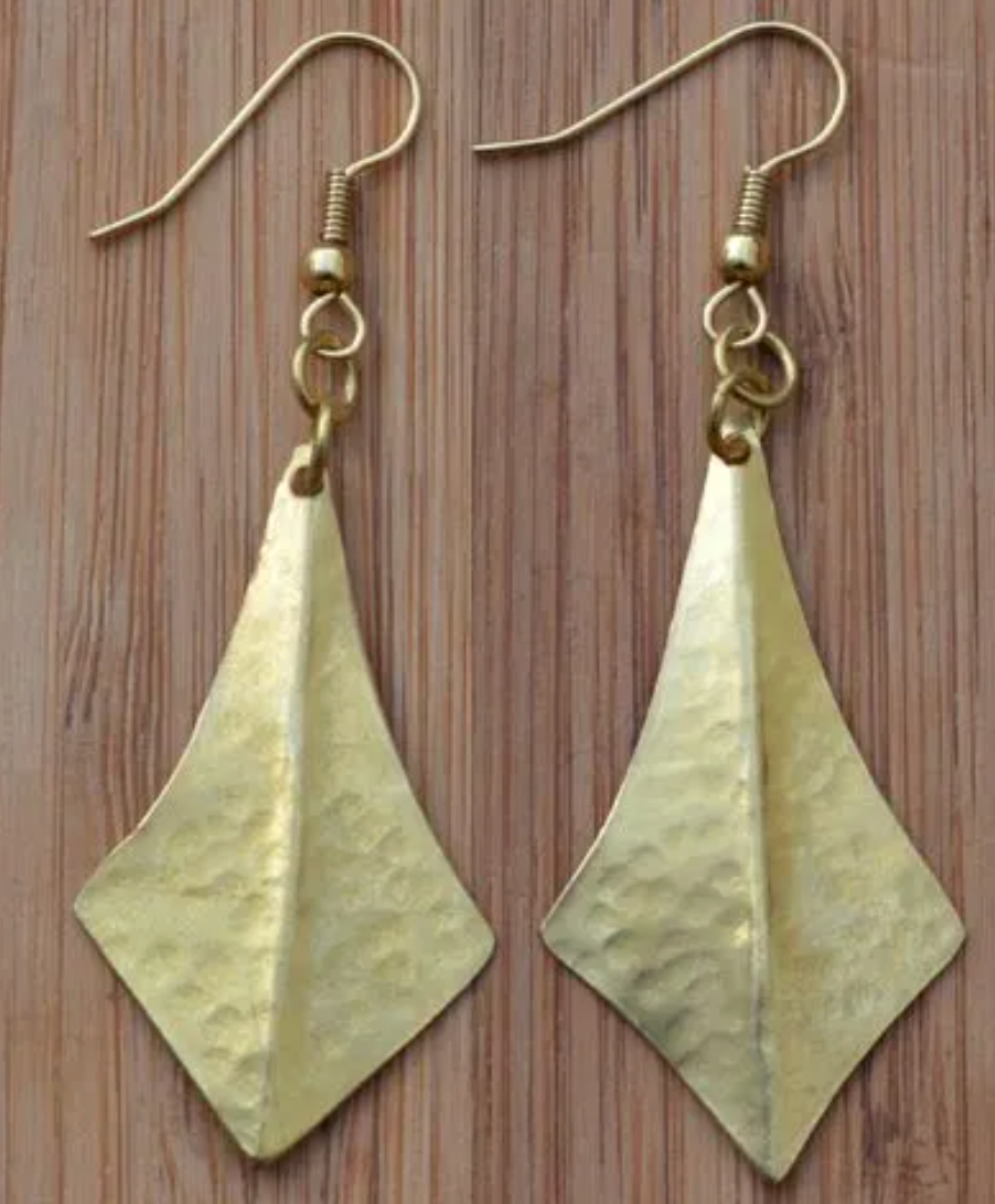 Brass Fluted Earrings