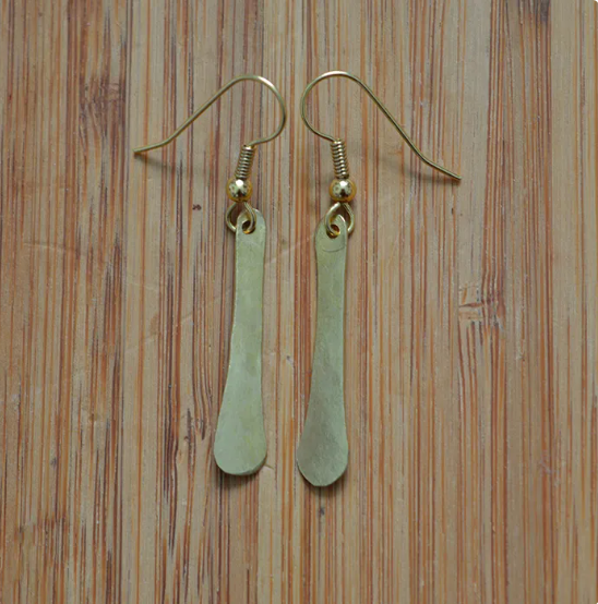 Brass long Petal Earring