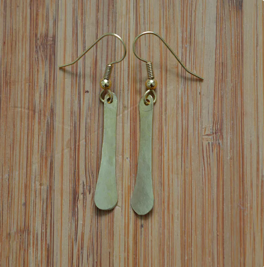 Brass long Petal Earring