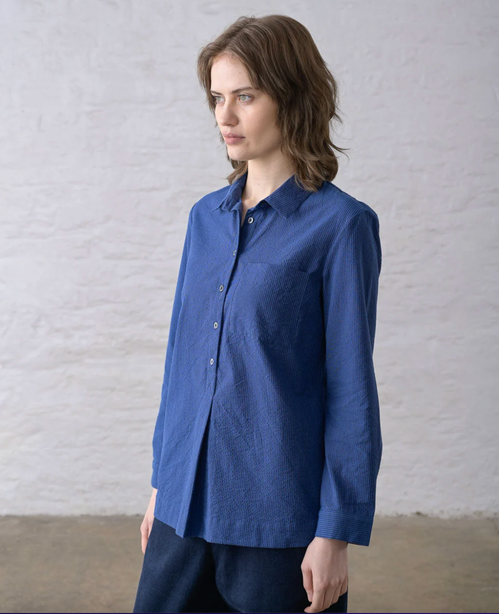 River Tunic Blue Pinstripe