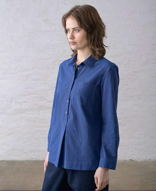 River Tunic Blue Pinstripe