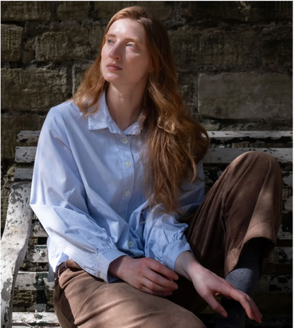 Ada Cropped Blouse Shirt Stripe