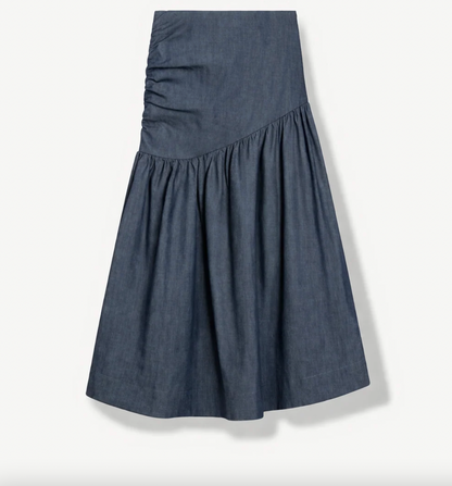 Gathered Maxi skirt Chambray – Hilda | No More Nobody
