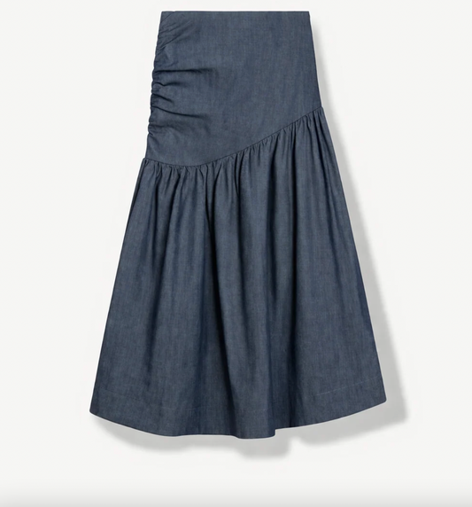Gathered Maxi skirt Chambray – Hilda | No More Nobody