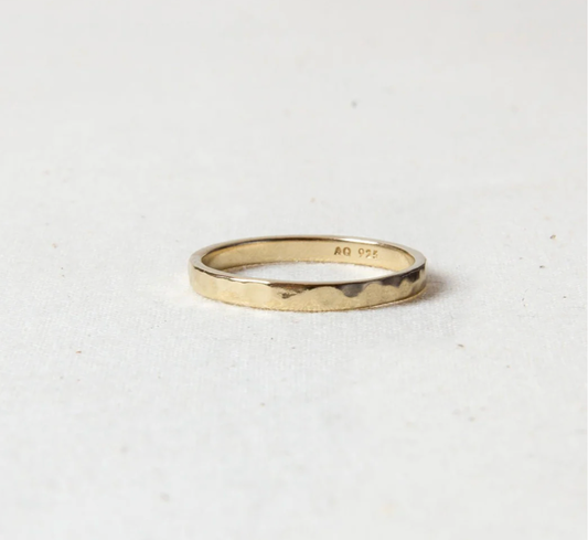 Agonda 2mm Hammered Gold Stacking Ring
