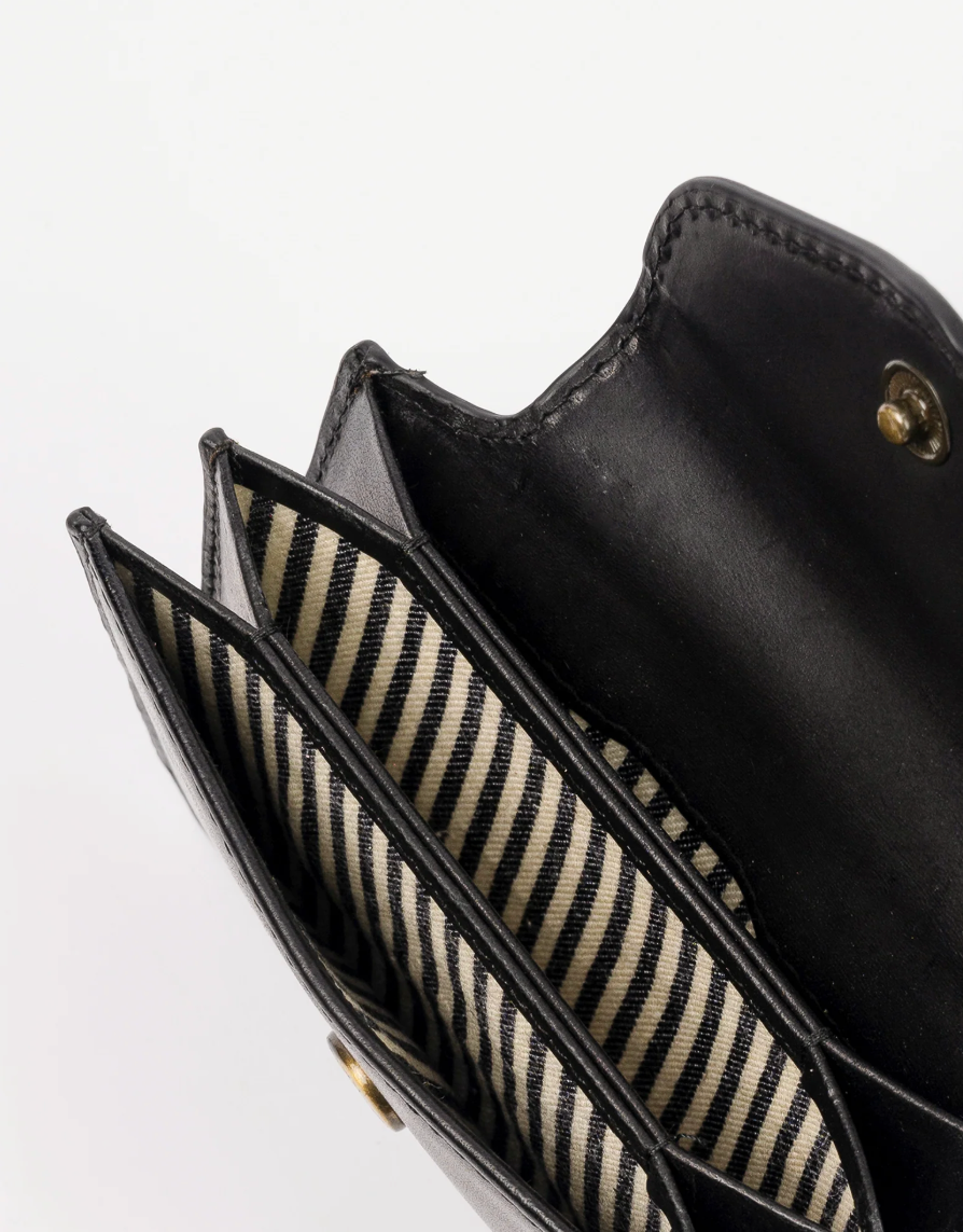Harmonica Wallet Black Classic Leather