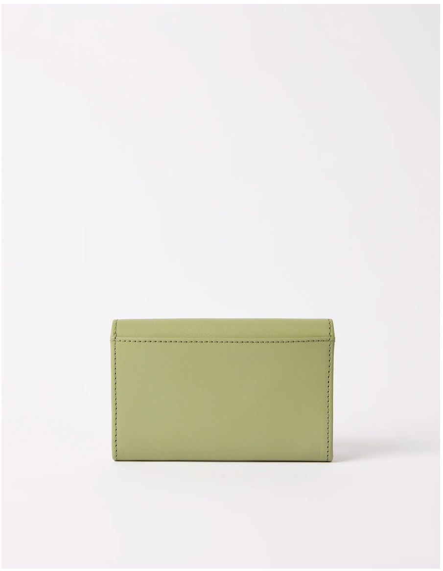 Jo's Purse Tea Green Classic Leather