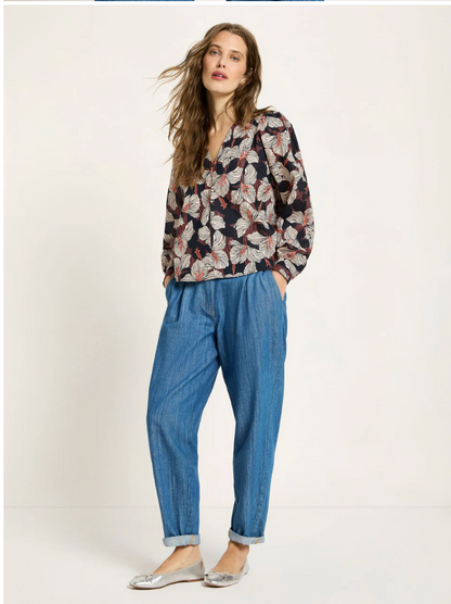 Print Bloom Blouse Onyx