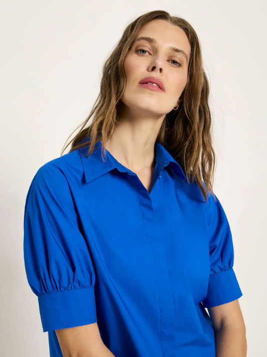 Lapis Puff Sleeve Blouse