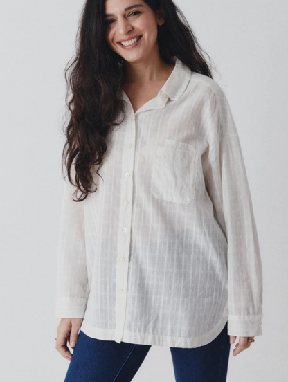 Jo Oversized Shirt White Check