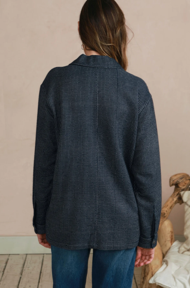 Navy White Dot Shacket