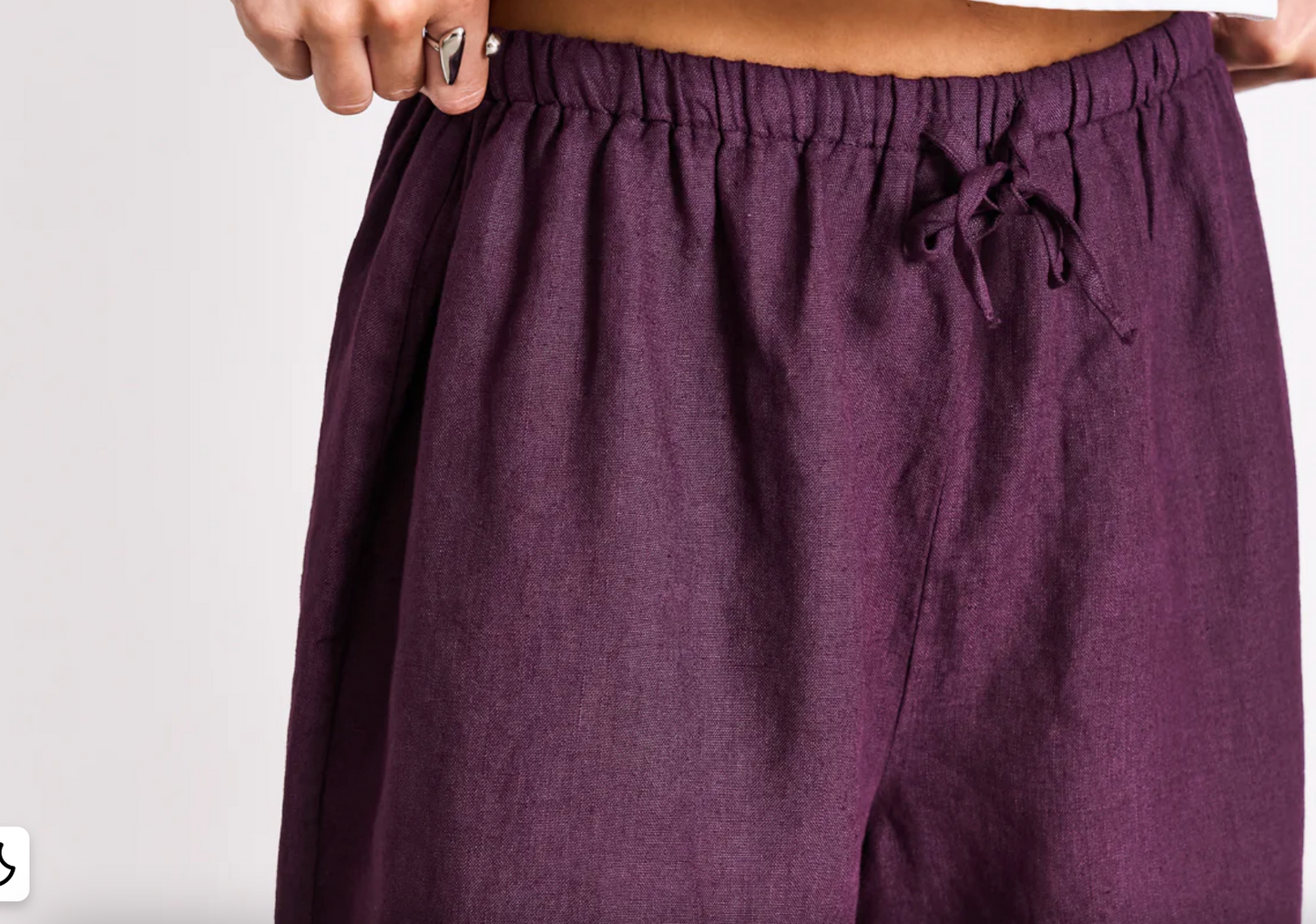 Linen Drawstring Shorts Skagen Cherry Lacquer