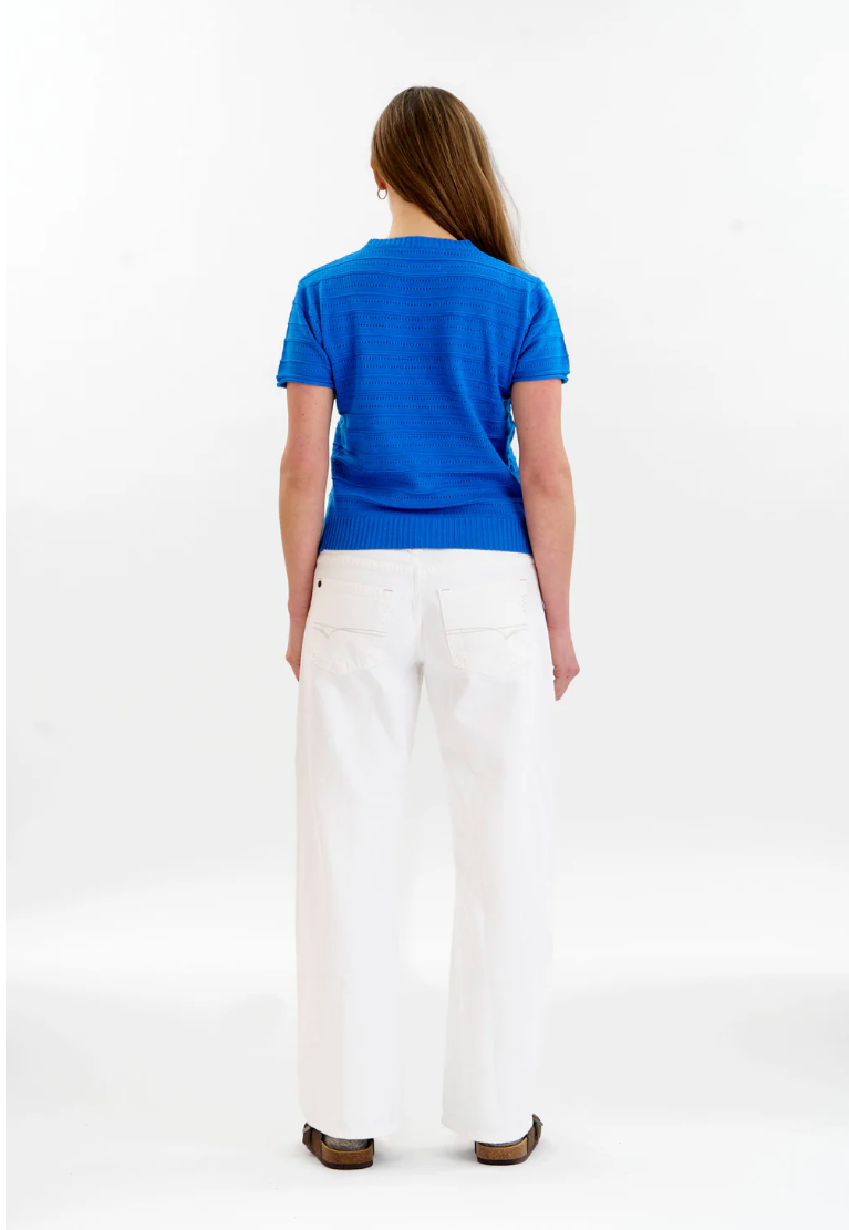 Posey Pointelle Tee Blue