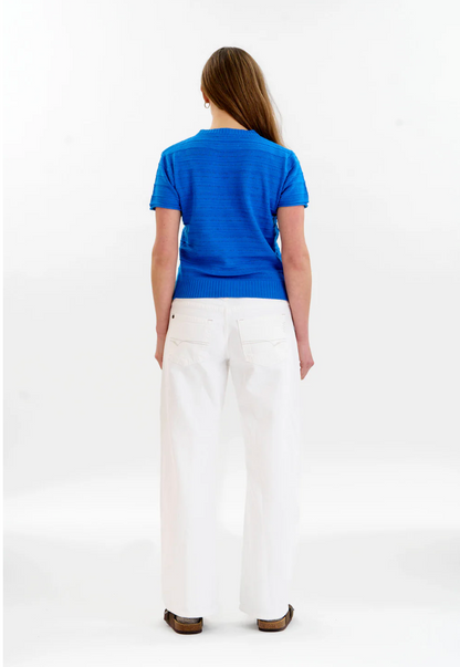 Posey Pointelle Tee Blue