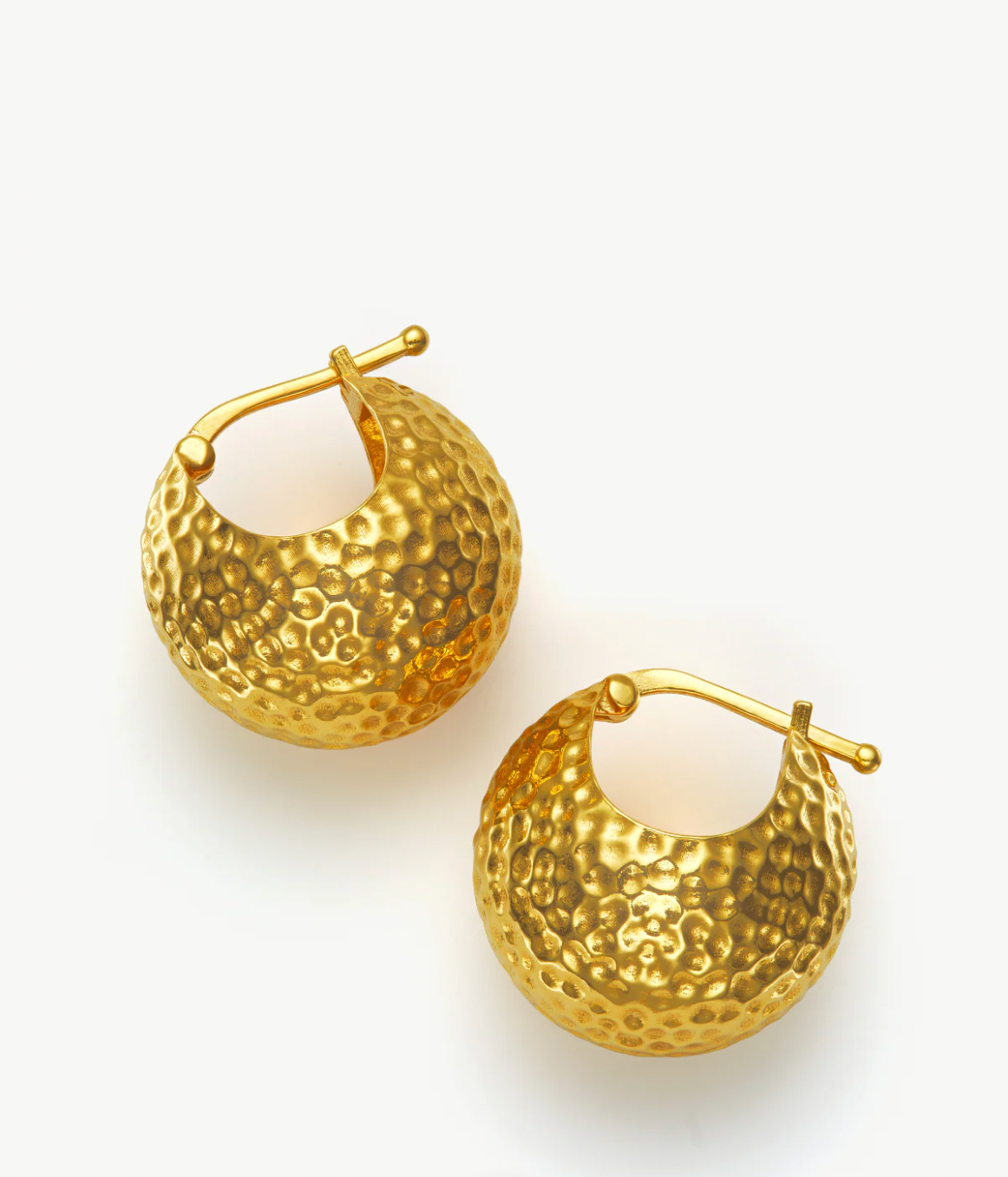 ZADIE Gold Hammered Ball Earrings