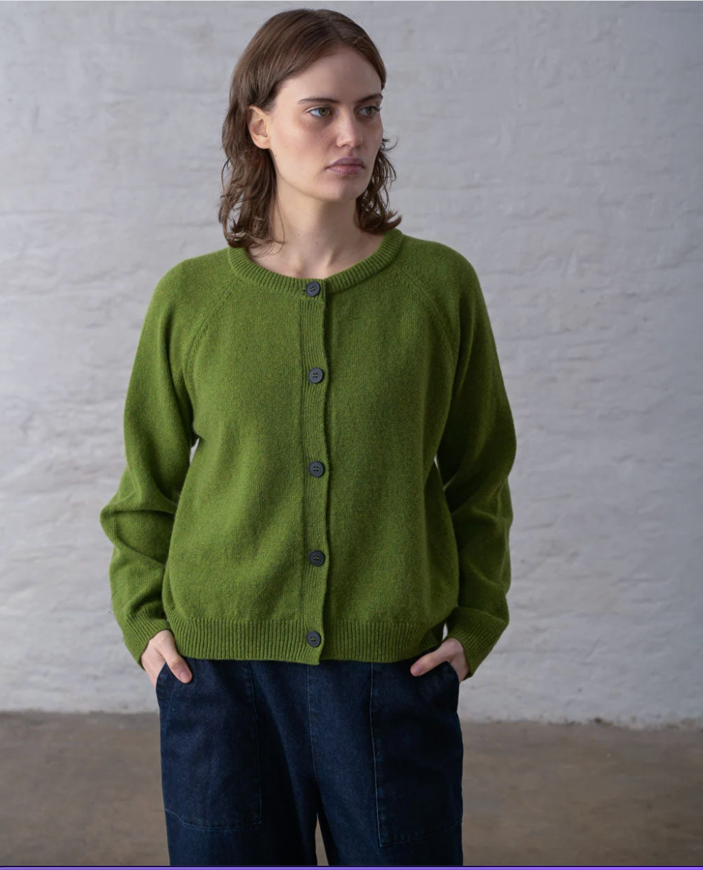 Lottie Cardigan Moss Green