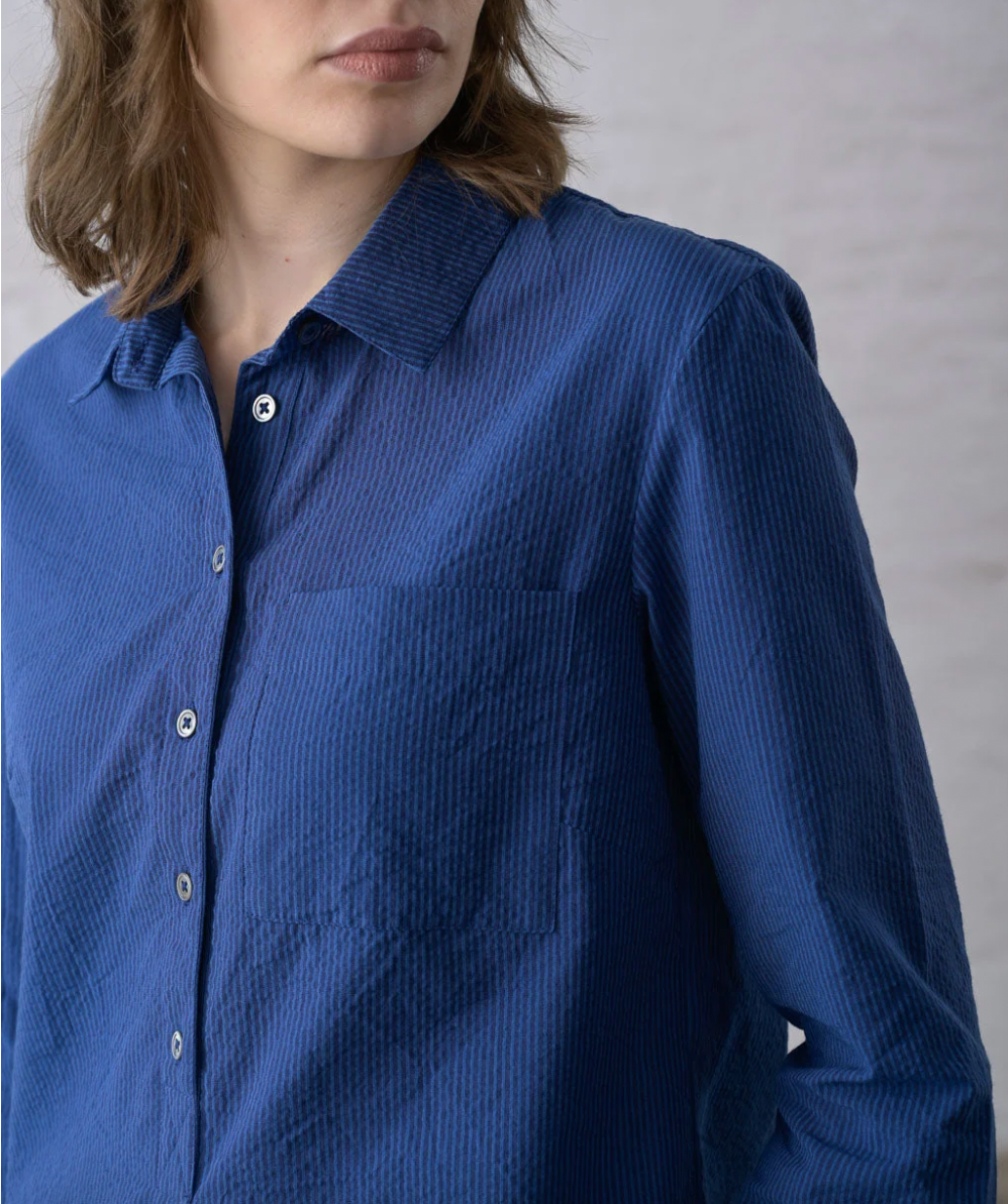 River Tunic Blue Pinstripe